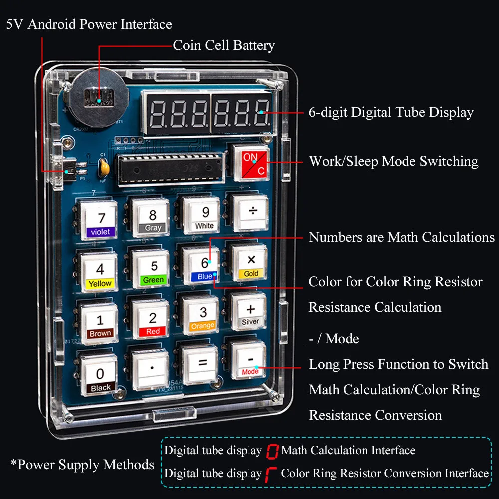 DIY Calculator Making Electronic Kit MCU Soldering Training Experiment Practice DIY Solder Project with LED Display