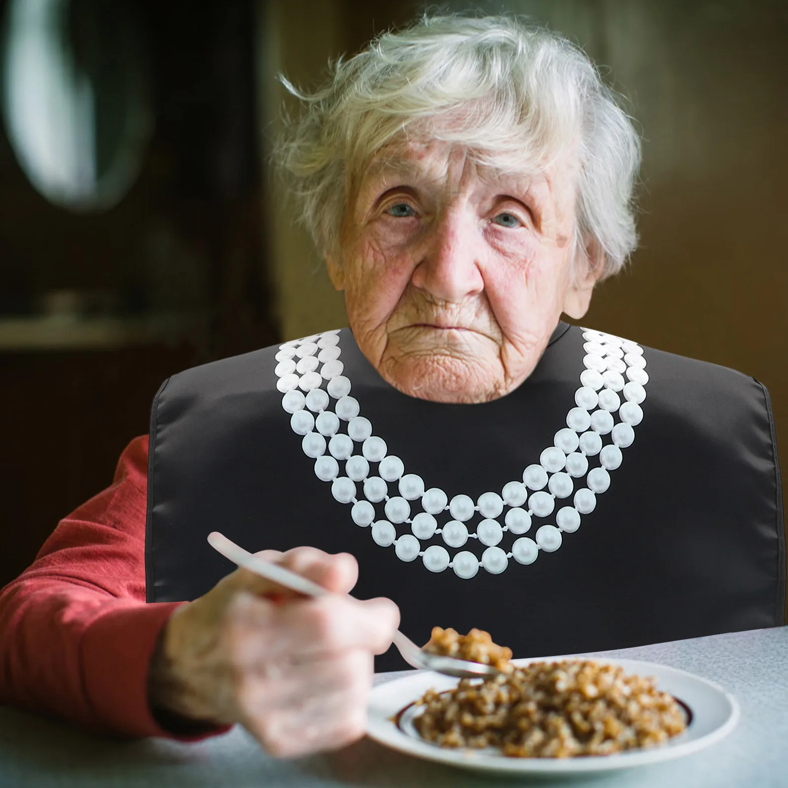 

1pc Waterproof Adult Bib Folding Washable For Elderly Men Women Food Stain Protection Durable Dining Accessory Health Care