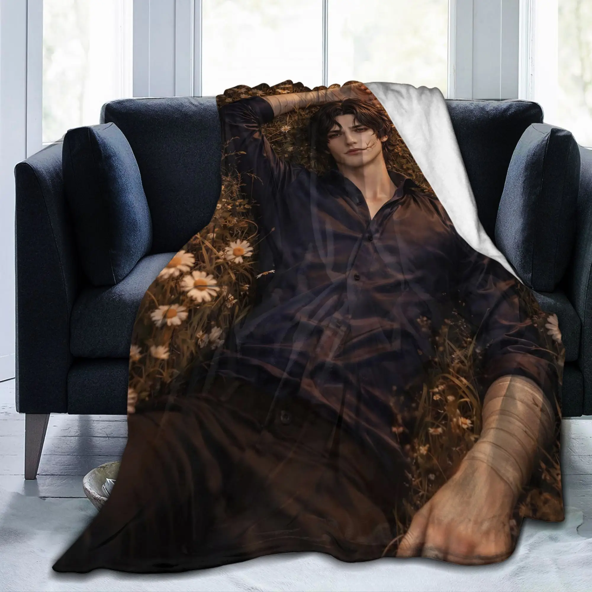 Romance Club Stories I Play Xander van Hayes Fleece Throw Blankets  for Home Knitted Blanket Travel Warm Multifunction
