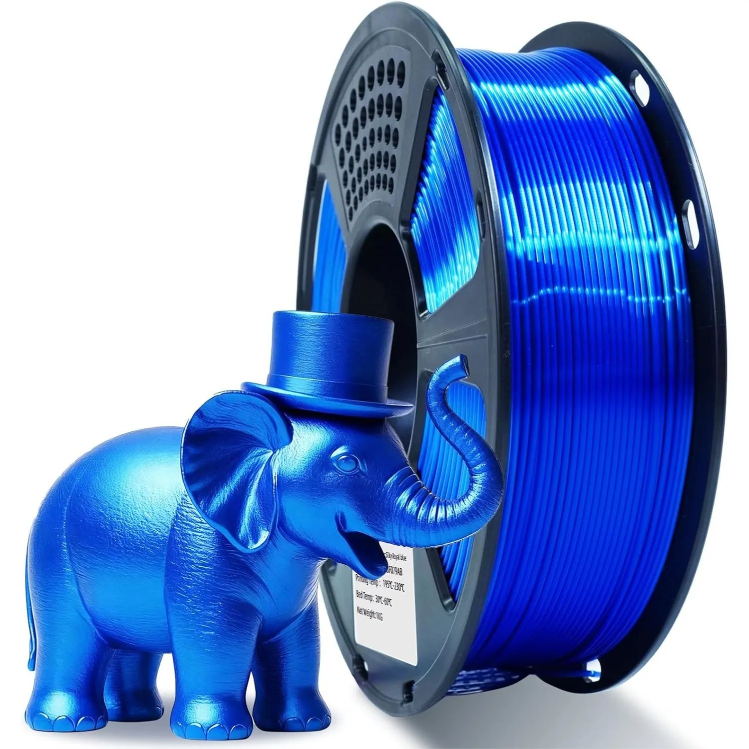 

Silk PLA Filament 1.75mm, Metallic Shiny Royal Blue 3D Printer Filament, 1kg Spool (2.2lbs), Dimensional Accuracy +/- 0.02 mm