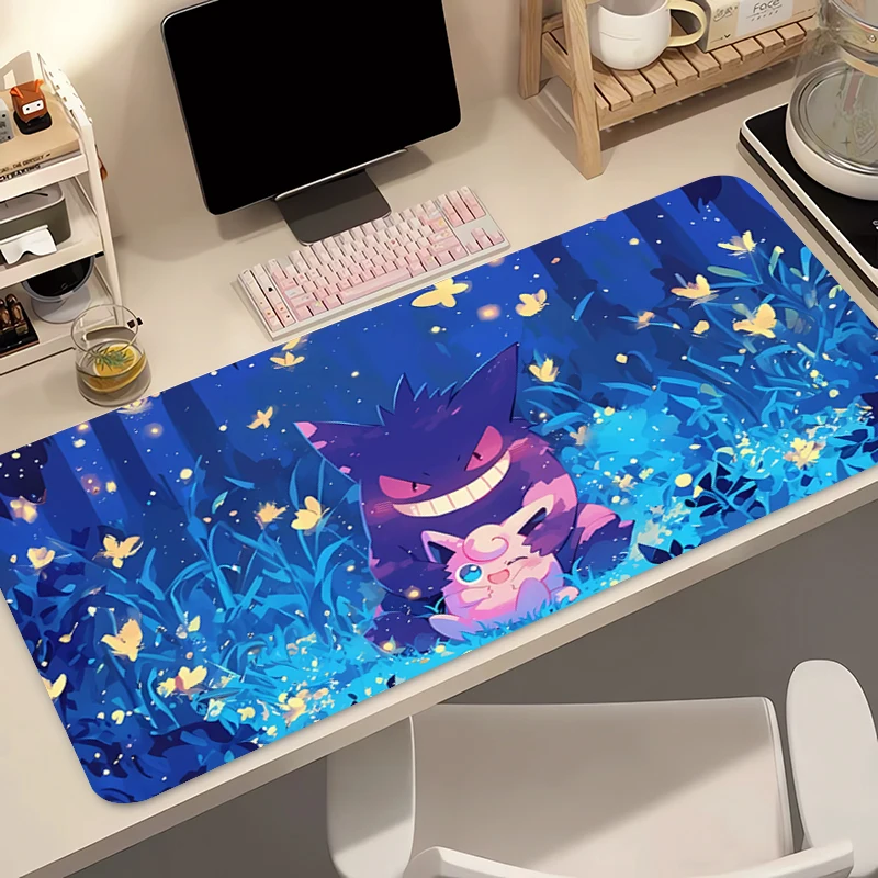 Anime Mouse Pad 90x40cm Pokemon Gengar xxl Computer Gamer Kawaii Gaming Accessories Mousepad Keyboard Desk Mat Carpet Table Pad