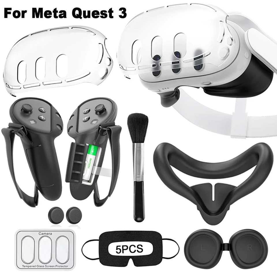 New Arrival 8 In 1 VR Accessories PC Silicone Cover Set For Meta