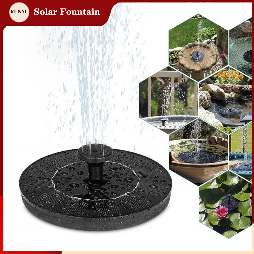 

Garden Waterfall Fountain Pool Floating Solar Fountain Outdoor Bird Bath Solar Panel Powered Fountain Water Pump Garden Decor