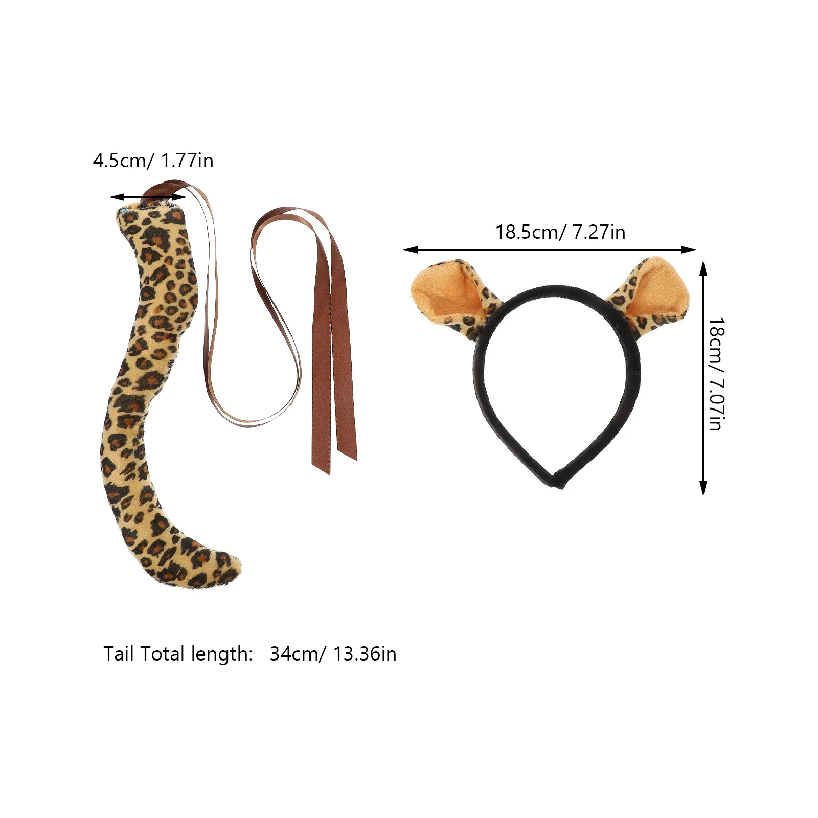 ヒョウの耳と尻尾セット 動物コスチューム コスプレアクセサリー 耐久性 長時間使用 精巧な仕上がり しっかりとした縫製 ギフト