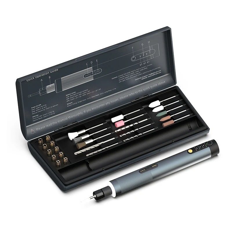 Ifu Mini Electric Engraving and Drill Pen Rechargeable Rotary Tool Kit Adjustable Speed Polishing Machine for Wood, Glass, Metal
