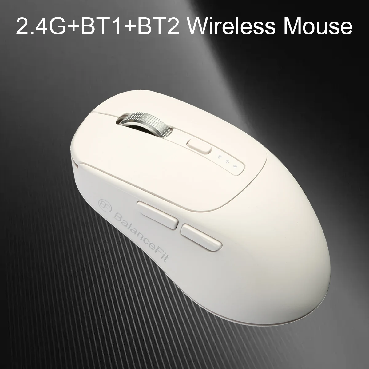 Tri-Mode Wireless Mouse BT1/BT2+2.4Ghz Rechargeable Ergonomic Computer Mice with Power Display for Laptop PC Computer