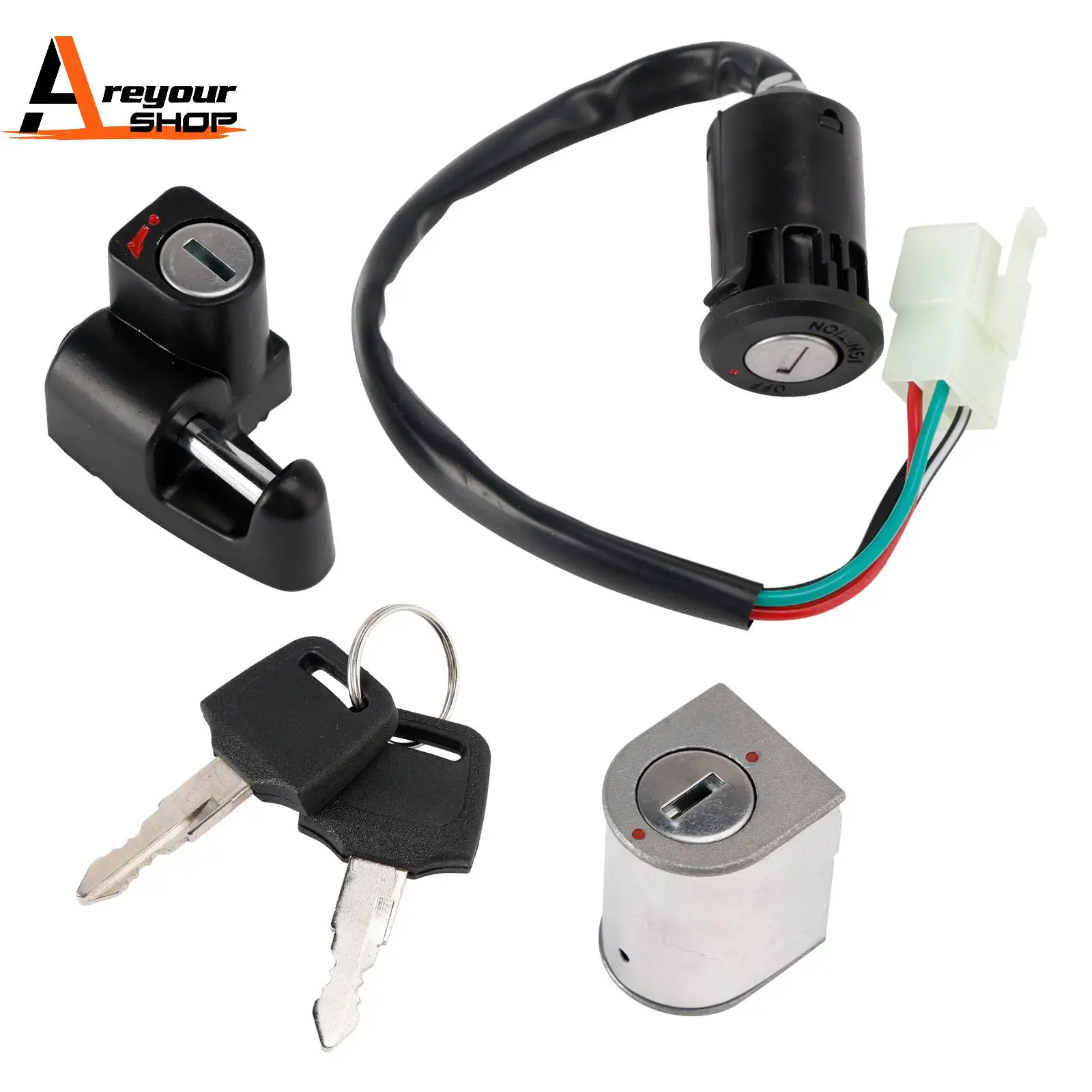 

Main Ignition Switch Key Helmet Steering Lock Set for Honda XL250S XL500S 78-81