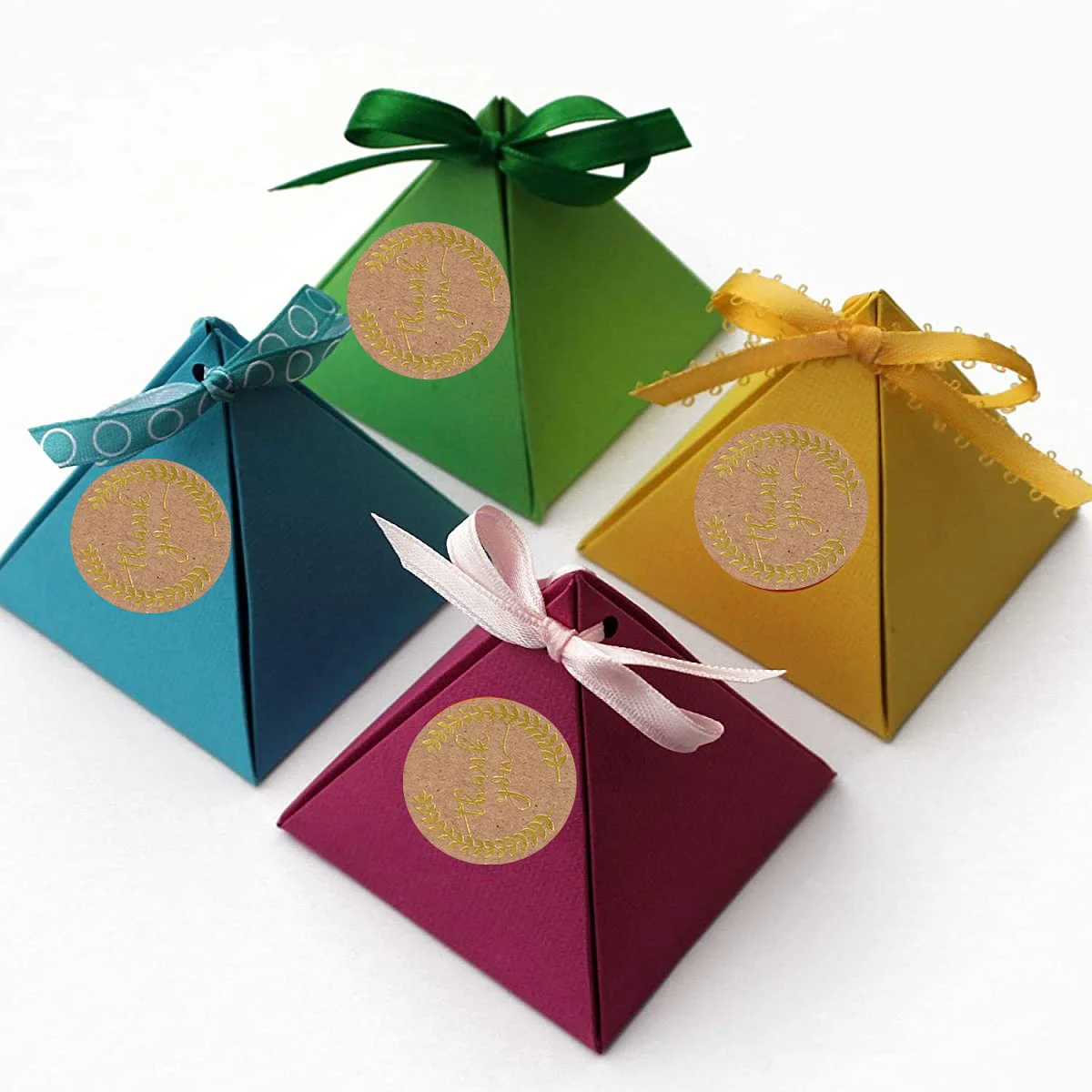 

500Pcs Heart Bronzing Thank You Handmade Kraft Paper Sealing Stickers for Gift Packaging Baking Wedding Party Adhesive Labels