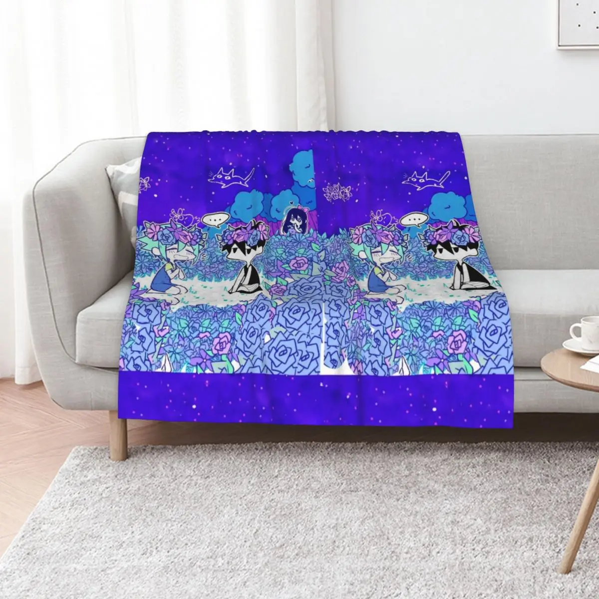 Omori Basil And Folower Sticker - Omori Basil And Folower Poster Throw Blanket Single Vintage Extra Large Throw Summer Blankets