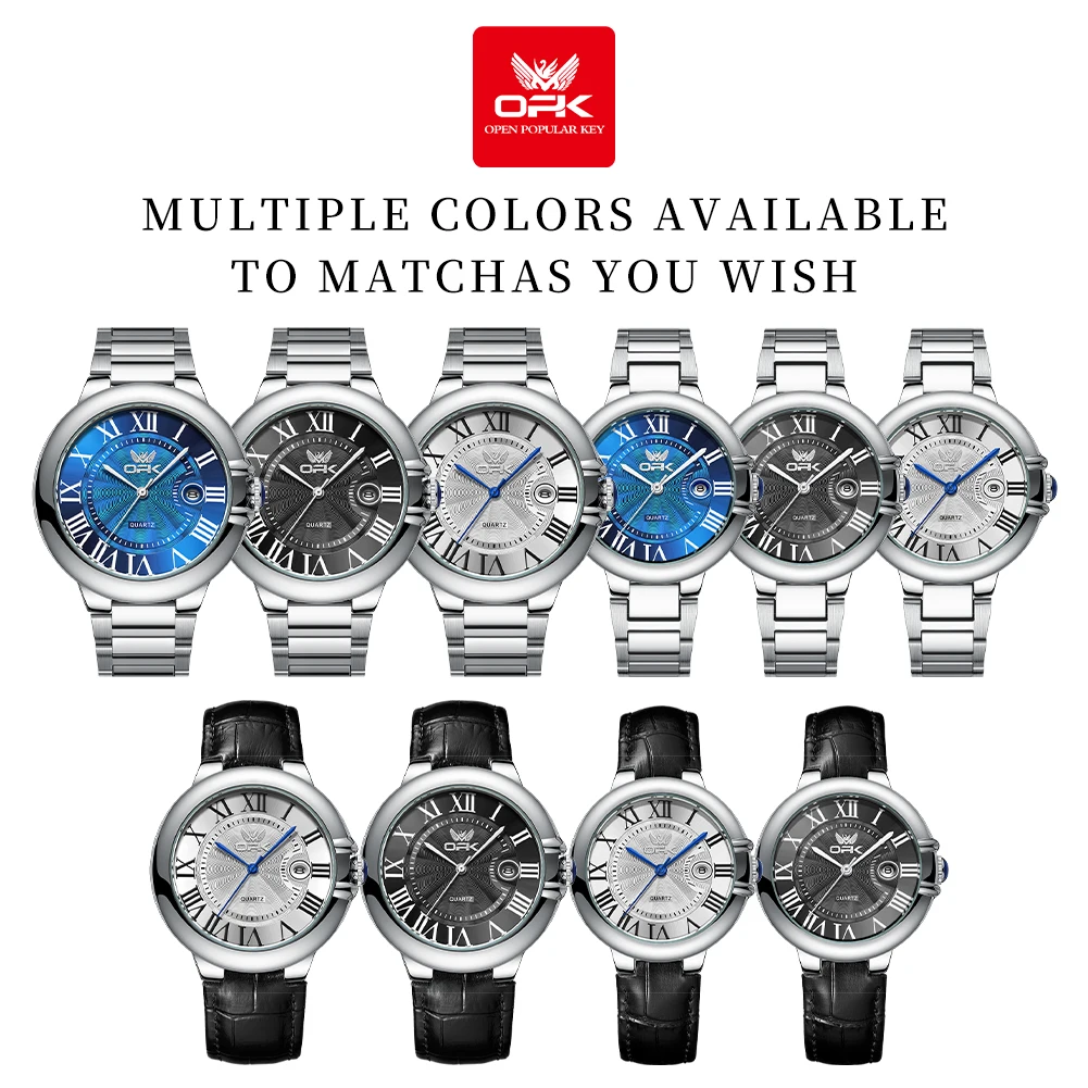 OPK 6039 Pareja Relógio Calendário Profundo À Prova D 'Água Senhoras Relógio de Mão