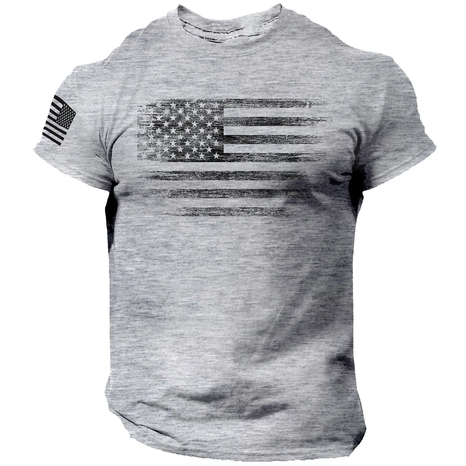 Gym Men\'s T-shirt 3d Print USA Flag T Shirt Oversized Casual Short Sleeve Tee Tops Summer Sportswear Mans t-shirt for men