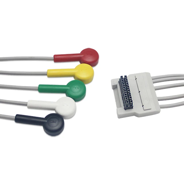 

Medical consumables Compatible 16-pin five-lead ECG cable snap Biolight BTL-08 H100/H300 holter ecg cable