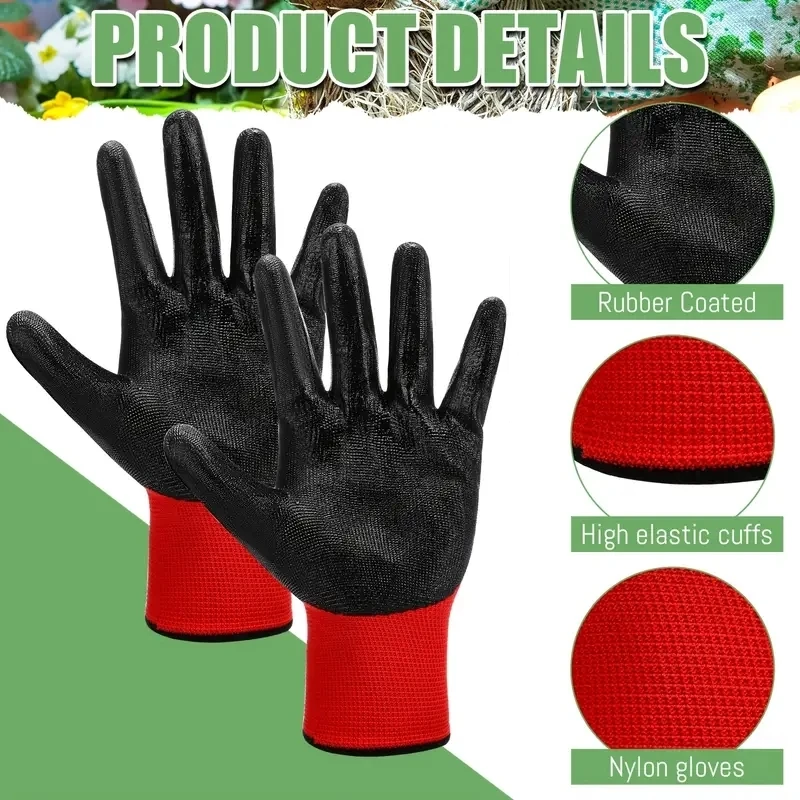 20PCS PU Coated Safety Work Gloves with Grip Breathable Seamless Knit Work Gloves for Men Women Handling Construction Assembly