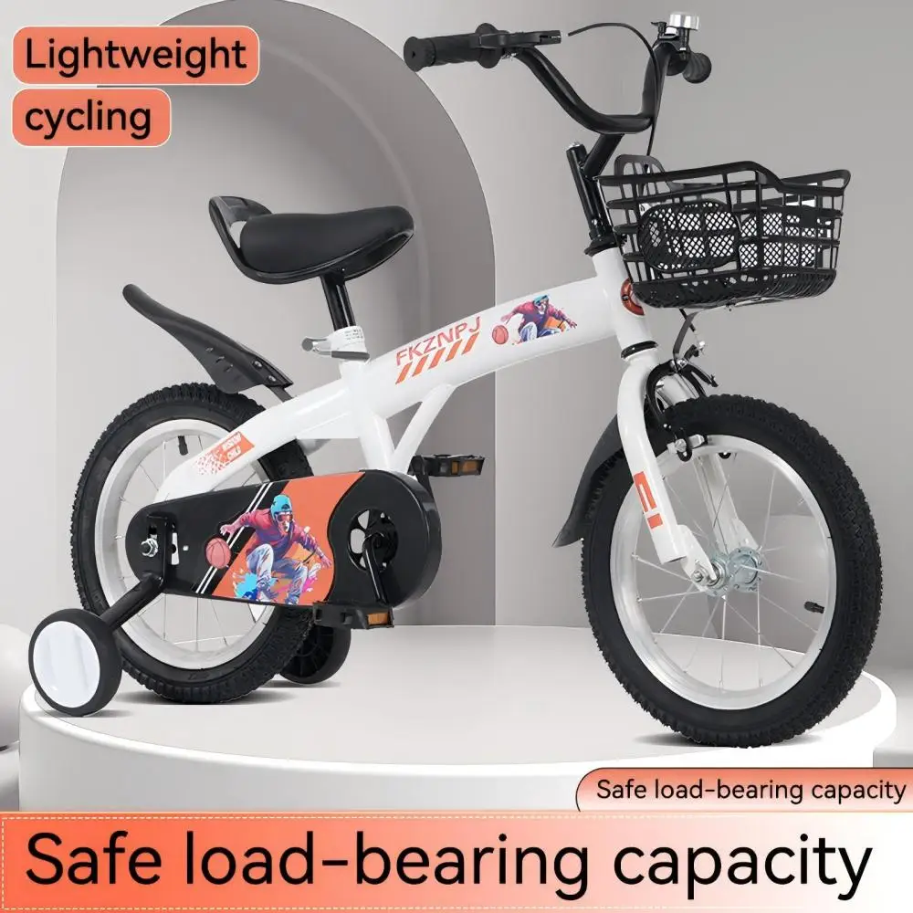 16 inch sporty kids bike with training wheels and stand Adjustable saddle Suitable for boys and girls aged 4-8 years tall Height