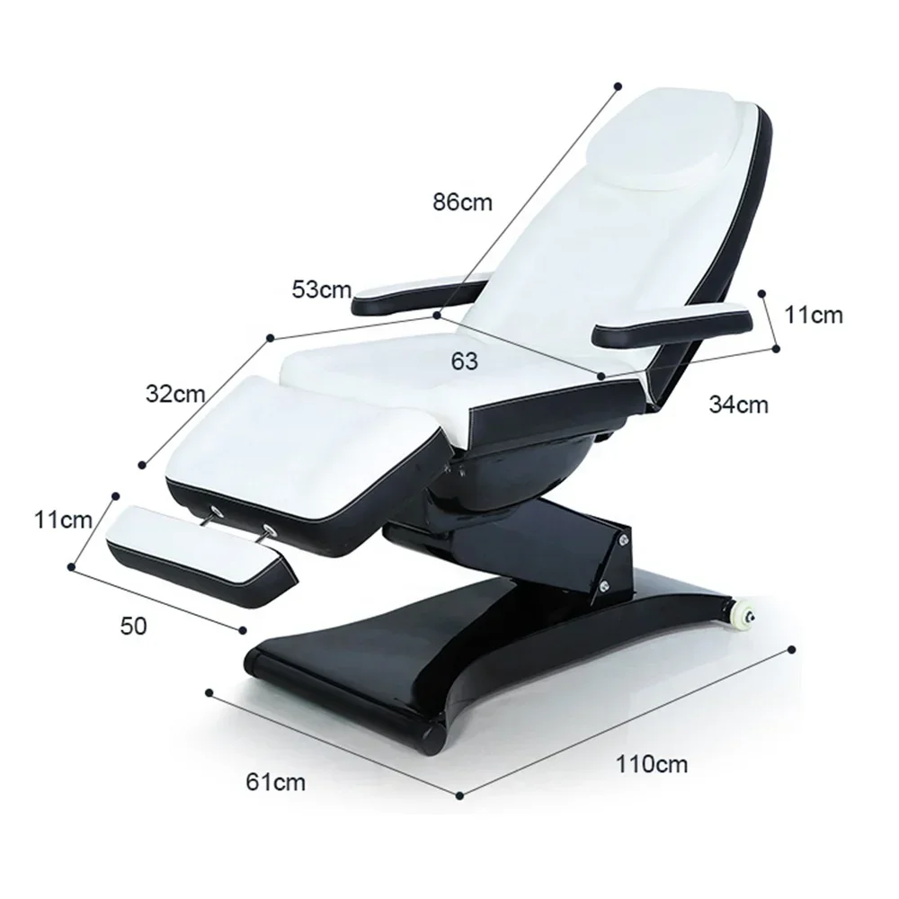 Modern Luxury 3 Motors Reclining Salon Beauty Treatment Electric Massage Table Cosmetic Facial Chair