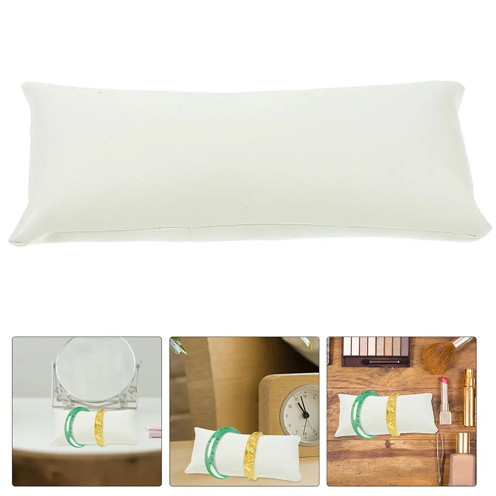 

2 Pcs Jewelry Rack Bracelet Display Pillow Cushion Pu Bangle Mini Watch Pillows Show Long
