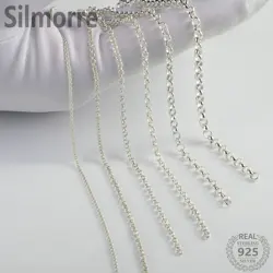 50cm/lot 100% Solid 925 Sterling Silver 1.5/2/2.5/3/3.5/4mm O Chain for DIY Bracelet Necklace Making Fine Jewelry Finding
