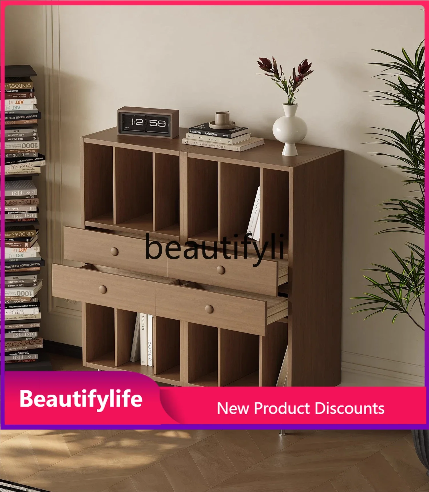 

S7486 ss Многофункциональный комбинированный шкаф для гостиной, спальни, шкаф для хранения журналов из цельного дерева, домашнее использование