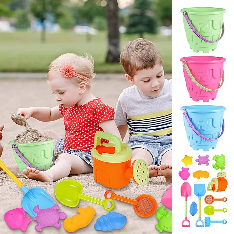 

Outdoor Travel Summer Toys Summer Beach Toy Set Sand Shovel Water Can Mold Digging Sand Plastic Bucket nice gift for kids