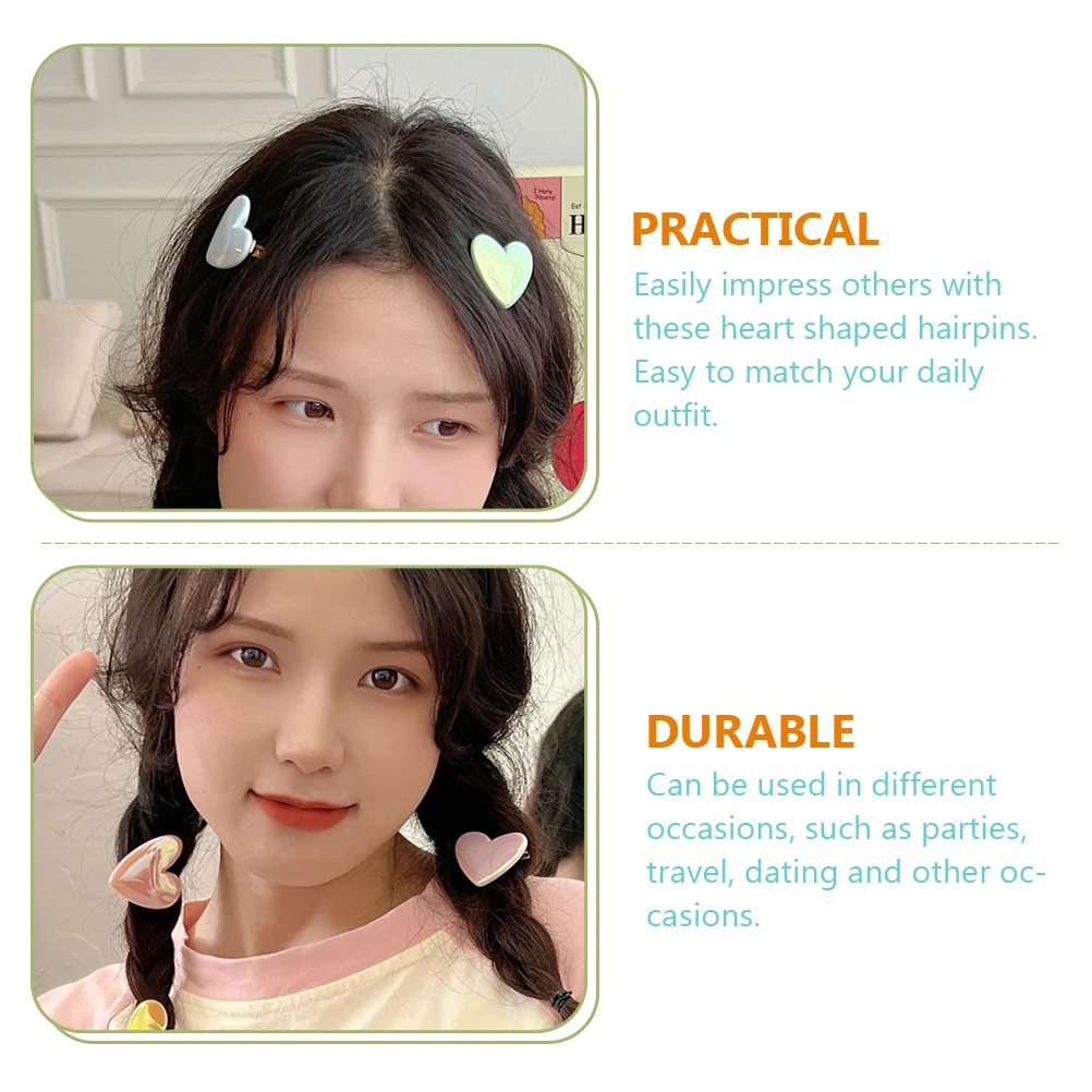 

10pcs Heart Shaped Hairpin Lovely Hair Clip Bangs Barrettes For Girls Headdress Stylish Hair Accessory Cute Love Heart Hairpins