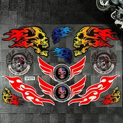 Motorcycle Skull Body Stickers Electric Car Ghost Fire Stickers Creative Personality Reflective Decals