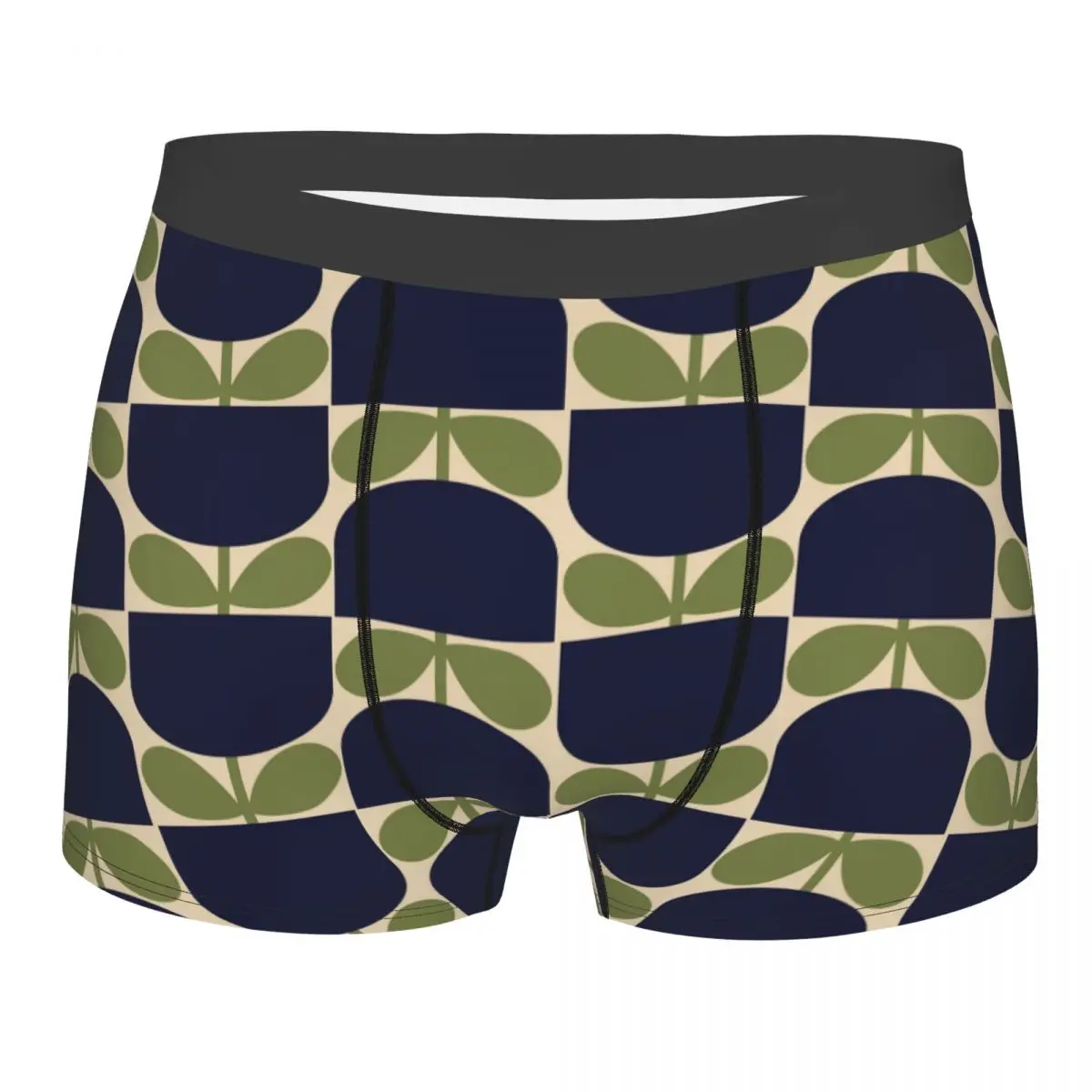 

Custom Mid Century Scandinavian Flowers Orla Kiely Underwear Male Printed Boxer Shorts Panties Briefs Soft Underpants