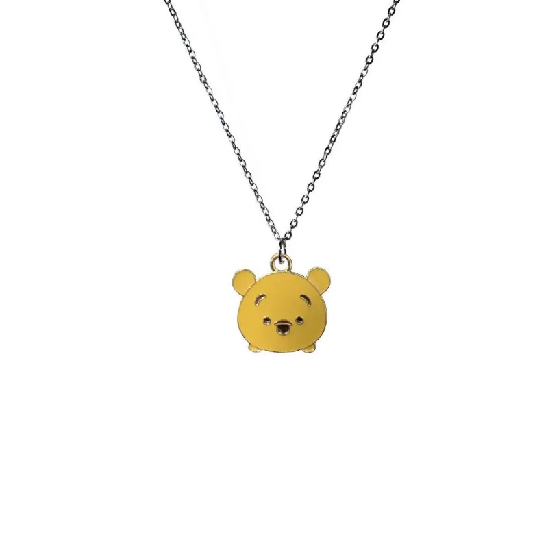 Disney Lotso Pooh Bear Cartoon Anime Peripheral Cute Alloy Necklace Pendant Girly Heart Sweet Accessory Gift for Best Friend