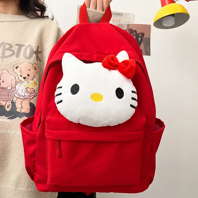 Sanrio Hello Kitty cute and sweet student schoolbag cartoon doll simple and fashionable shopping trip large capacity backpack