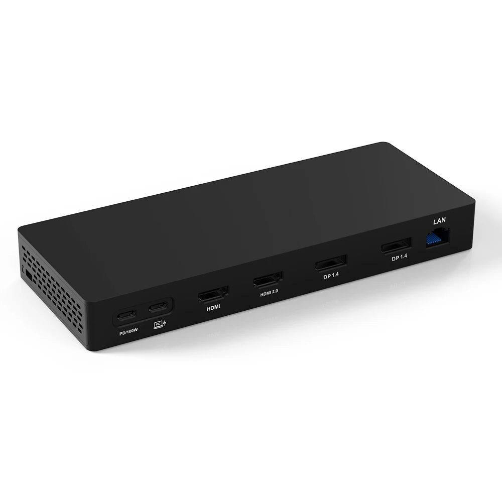 14ใน1 Thunderbolt 4 USB C แท่นวางมือถือ4K Quadruple Display HUB USB C TO 2 HD-MI 2 DP Ethernet SD TF PD USB-C 3.1 3.5มม.