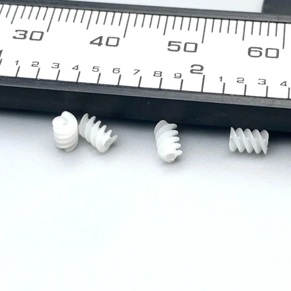 Hole 1.0mm 0.95mm 0.3M Plastic worm Gear 6.3mm*4.24mm White worm gears