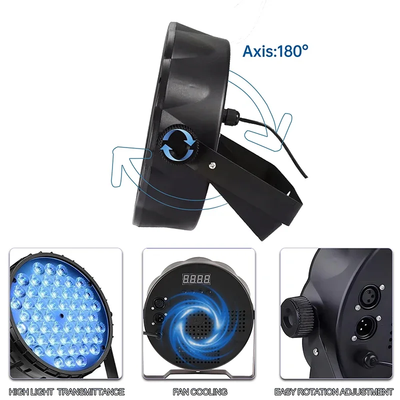 Uponelite54 LEDs Bühnenlicht Disco DMX512 Effektprojektor Par Flache Lampe Soundsteuerung RGB LED KTV Bar Party DJ Dekor