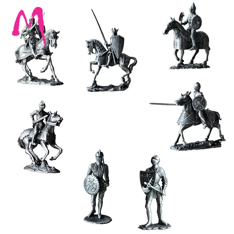 [MGT] Classical European medieval Tin Soldier Warrior Character Statue  Roman Soldier Sculpture Shield Siding  Home Decoration