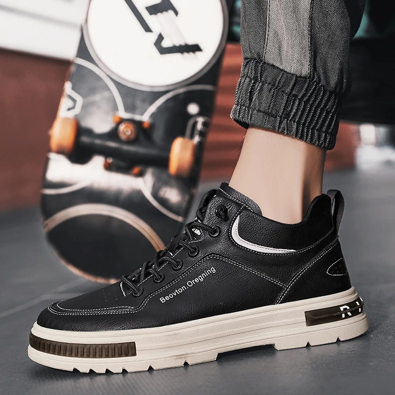 

Trendy Men's Casual Sports Low-top Flat Bottom Lace-up Retro Style Brand Fashionable Walking Workwear Vulcanized Shoes