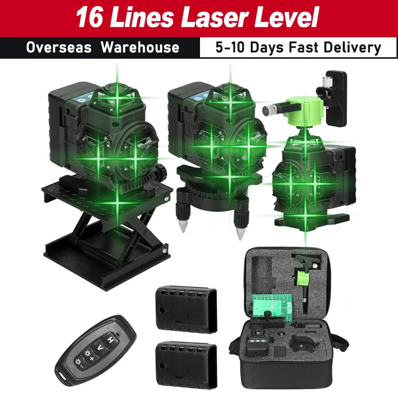 Multifunctional 16 Lines Laser Level 3° Self-leveling Function Leveling Tool Omnidirectional Ground Wall Sticker Home Tools Set