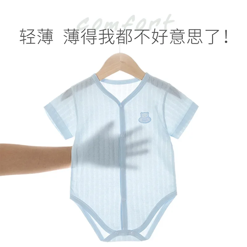 Newborn Baby Onesie Summer Thin Baby Clothes Bag Fanny Coat Cotton Summer Triangle Dress Crawl Suit Short Sleeve