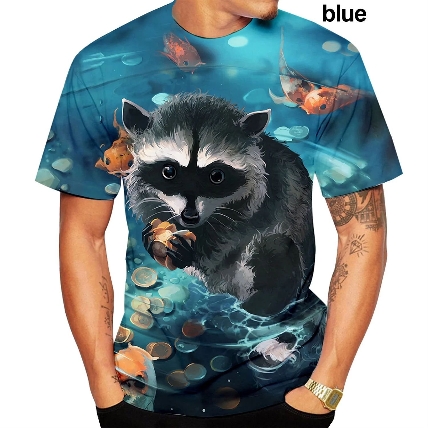 Moda nova animal guaxinim camisetas impressão 3d bonito guaxinim design camiseta feminina/masculina verão t camisa topos