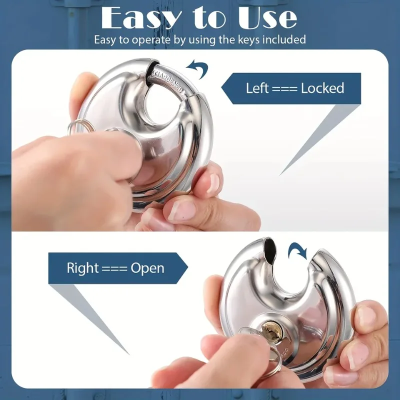 60MM Stainless Steel Heavy Duty Key Lock Padlock Waterproof Anti-theft Security Lock for Outdoor Storage Gym and Door Use gallery 4
