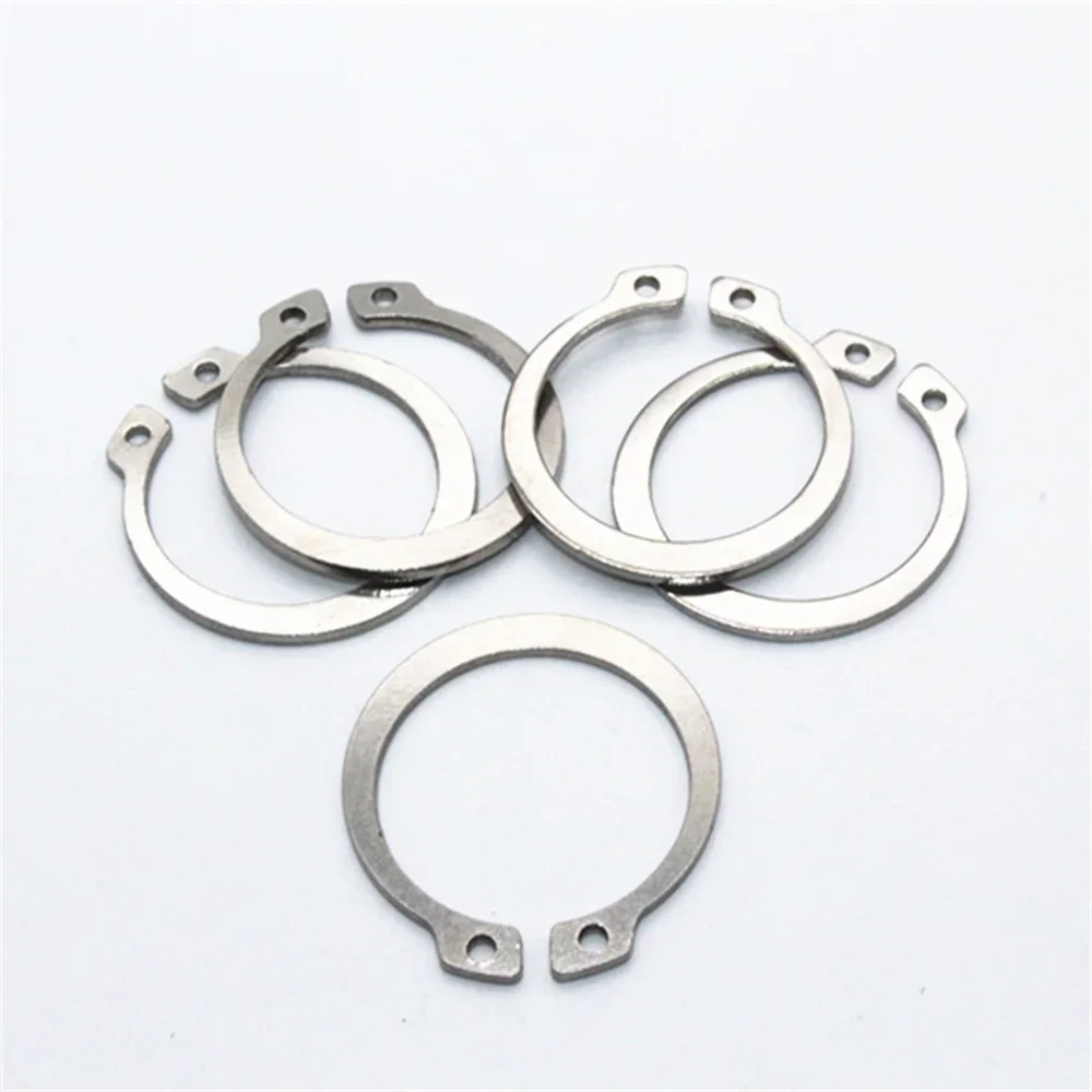 304 الفولاذ المقاوم للصدأ M6-M7 M8-M10-M20-M30-M50-M60-M70-M80-M90-M100 M150 محور نوع C-محور حلقة ثابتة مفتوحة مرنة الاحتفاظ الدائري #5