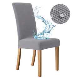 Plus Size Waterproof Dining Room Chair Covers High Back Large Kitchen Desk Chair Case Adjustable Seat Cover for Banquet Home