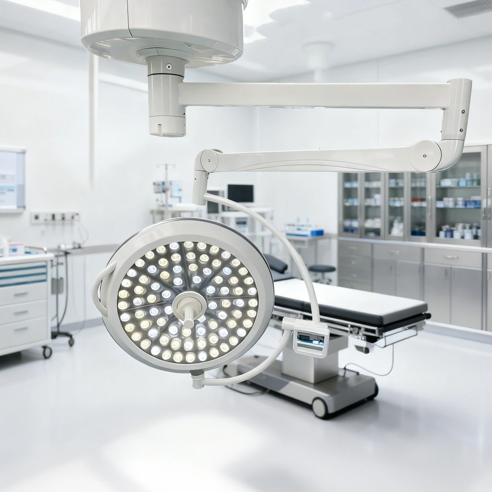 LED Shadowless Operating Light For Hospital Emergency Rooms Ceiling Mounted Surgical Lighting Lamp Metal Construction Electric