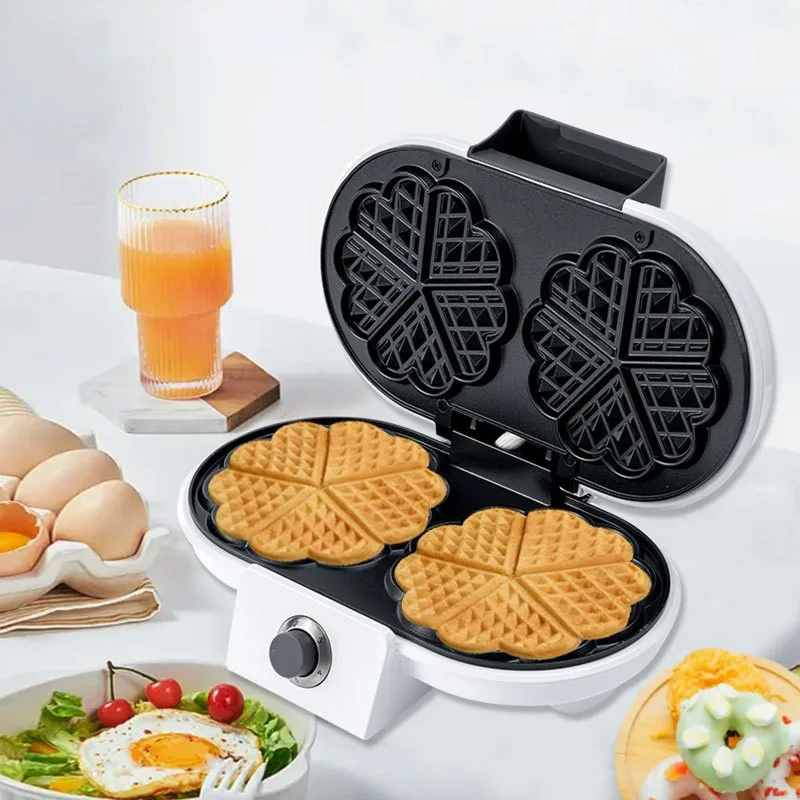 

2-in-1 Double-Sided Heated Waffle & Egg Roll Maker – Compact Cake Baker for Breakfast, Home Kitchen & Small Cafe