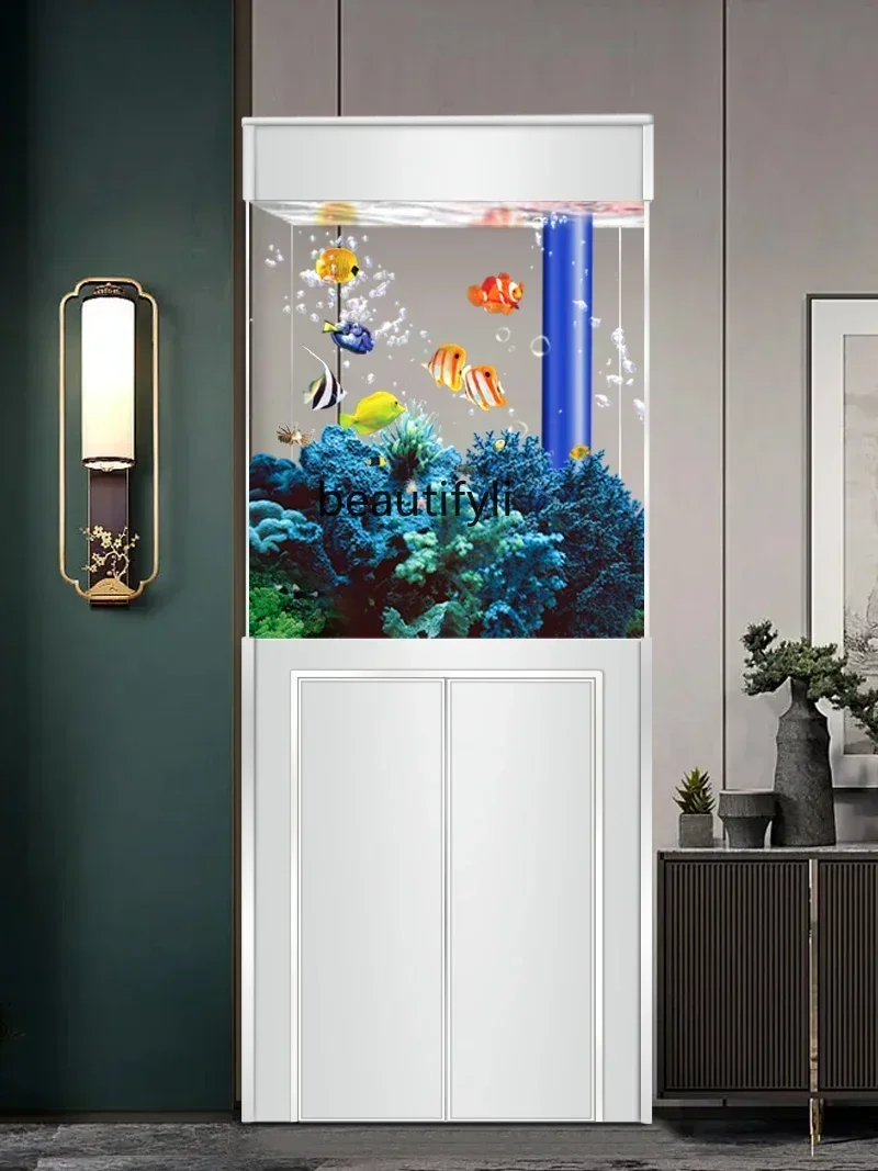 

Super White Glass Advanced Fish Tank Bottom Filter Ecological Change Water Living Room Small Fish Globe Aquarium