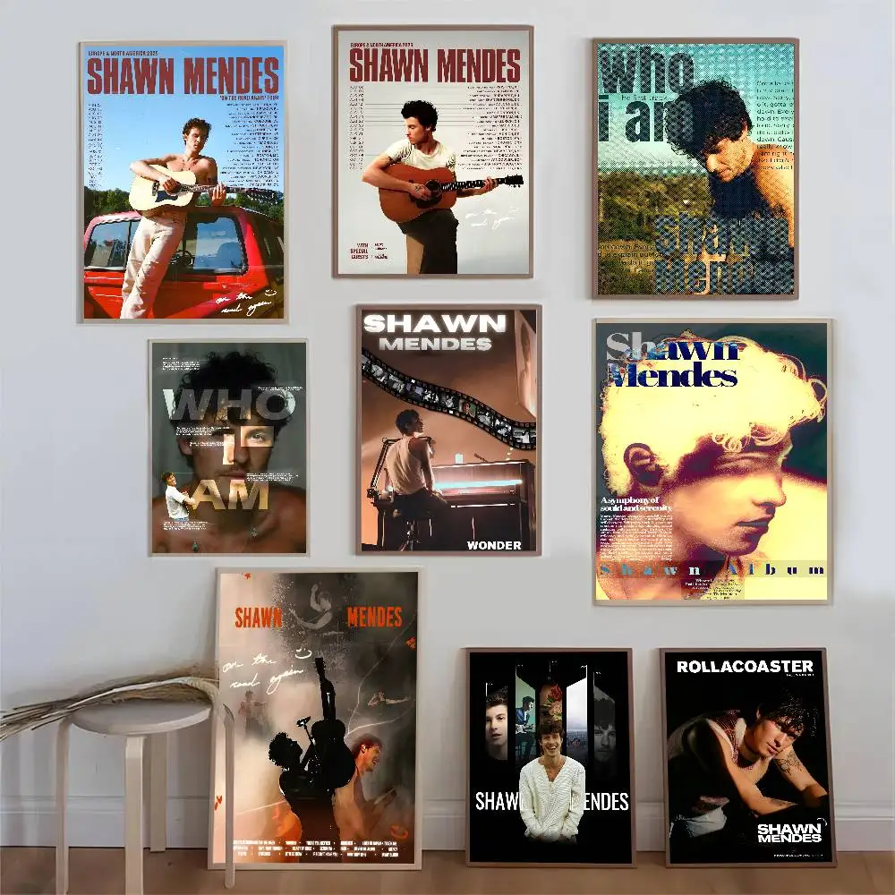 S-Shawn Mendes SINGER Classic Anime Poster Waterproof Paper Sticker Coffee House Bar Room Wall Decor