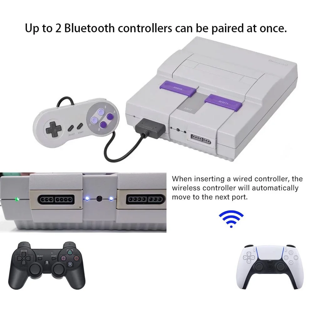 iBlueControlMod SNES Bluetooth Wireless Controller Internal Adapter For SNES Console Bluetooth Only work for US SENS