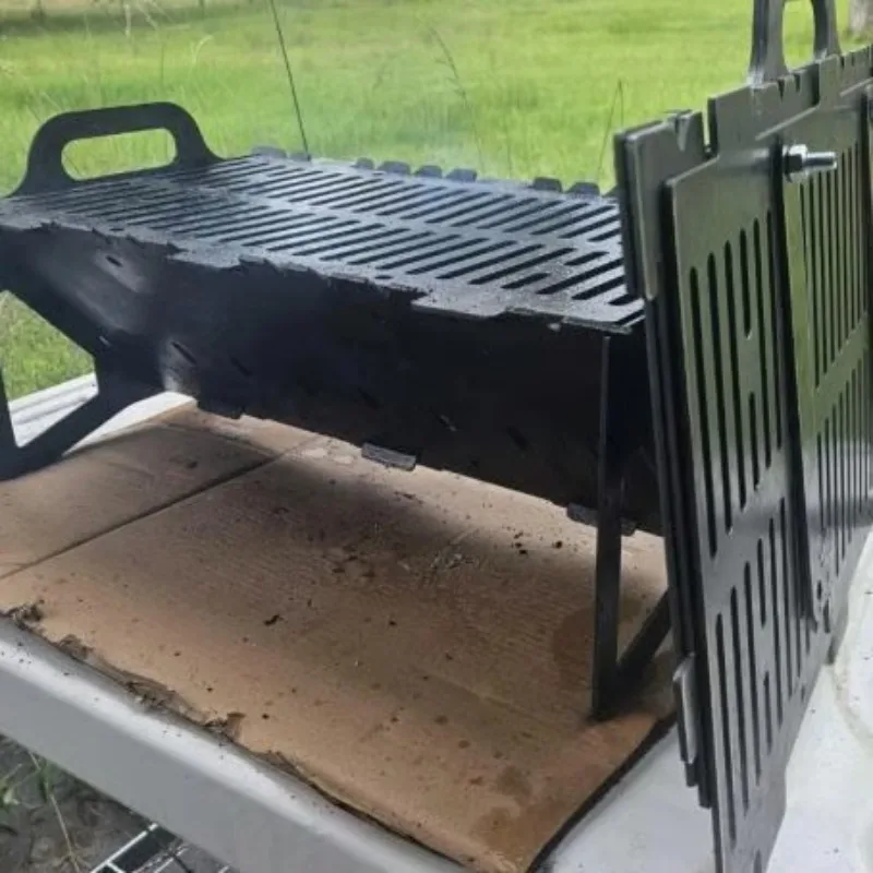 Collapsible BBQ Grill for Easy Storage Steel Foldable Barbecue Grill for Outdoor Gatherings and Barbecues