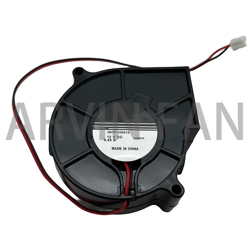 

D07F-12SS13 7530 75mm Blower Fan 75x75x30mm DC12V 0.40A High Air Volume Turbo Blower Cooling Fan For Projector Humidifier