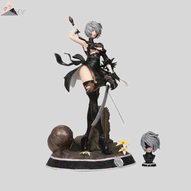 

NieR:Automata Nier Battle поврежденная фигурка, двойные сменные скульпты на голову, подробная коллекционная модель в подарок
