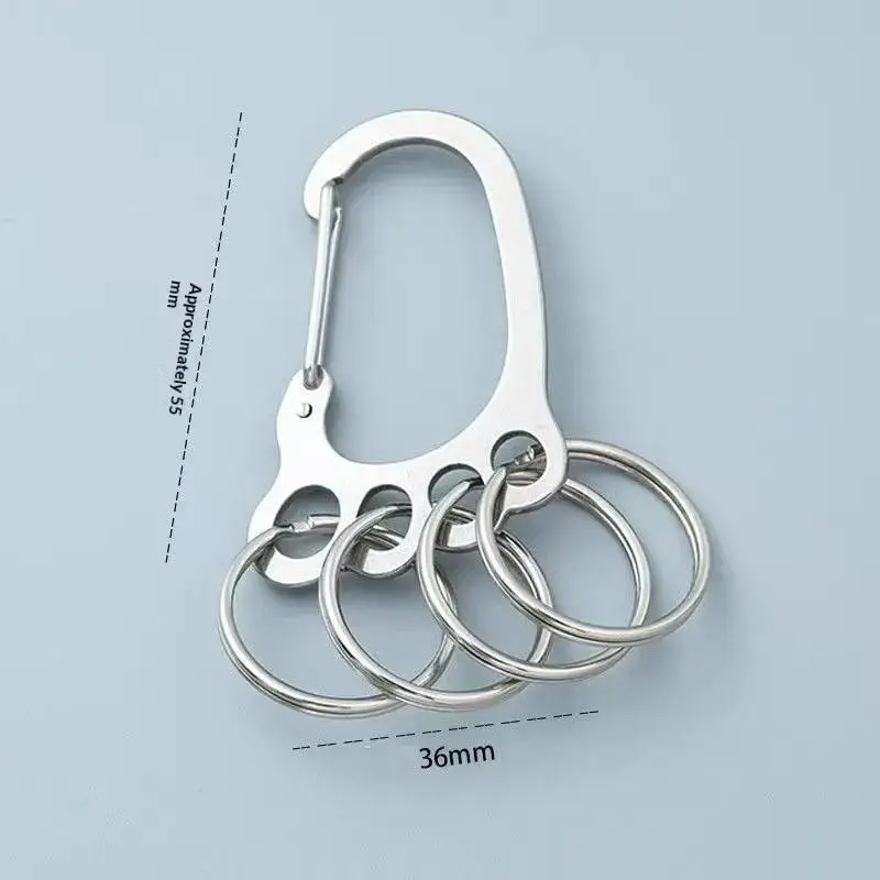 Fußförmiger Karabiner-Schlüsselanhänger aus Edelstahl, rostfrei, mit mehreren Aufhängelöchern für den täglichen Gebrauch, Outdoor-Wanderungen und Reisen. – Detail 7