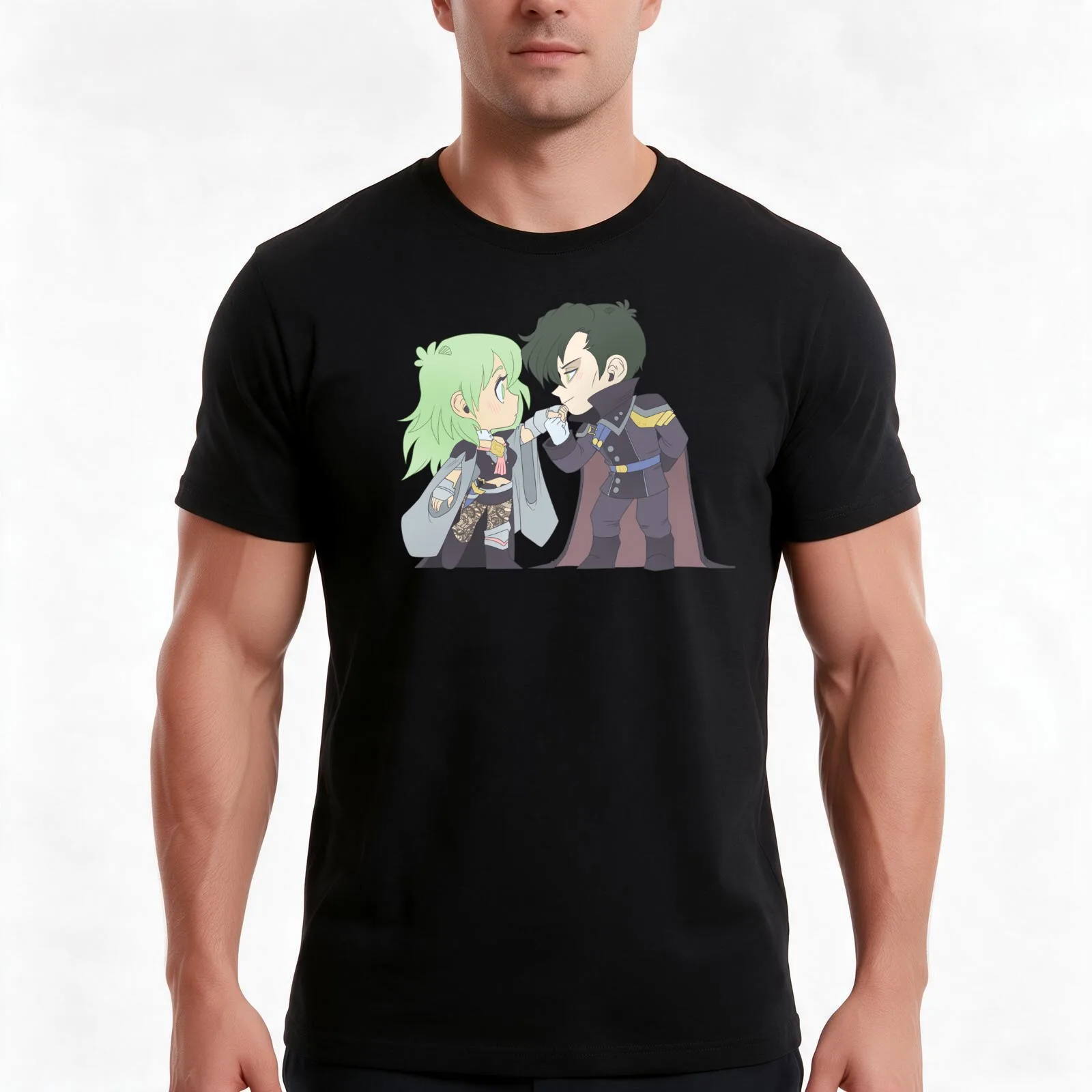 Byleth x Hubert - Fire Emblem Three Houses - Chibi Cuties T-Shirt, Summer Casual Cotton Tee, Oversized Streetwear Tops