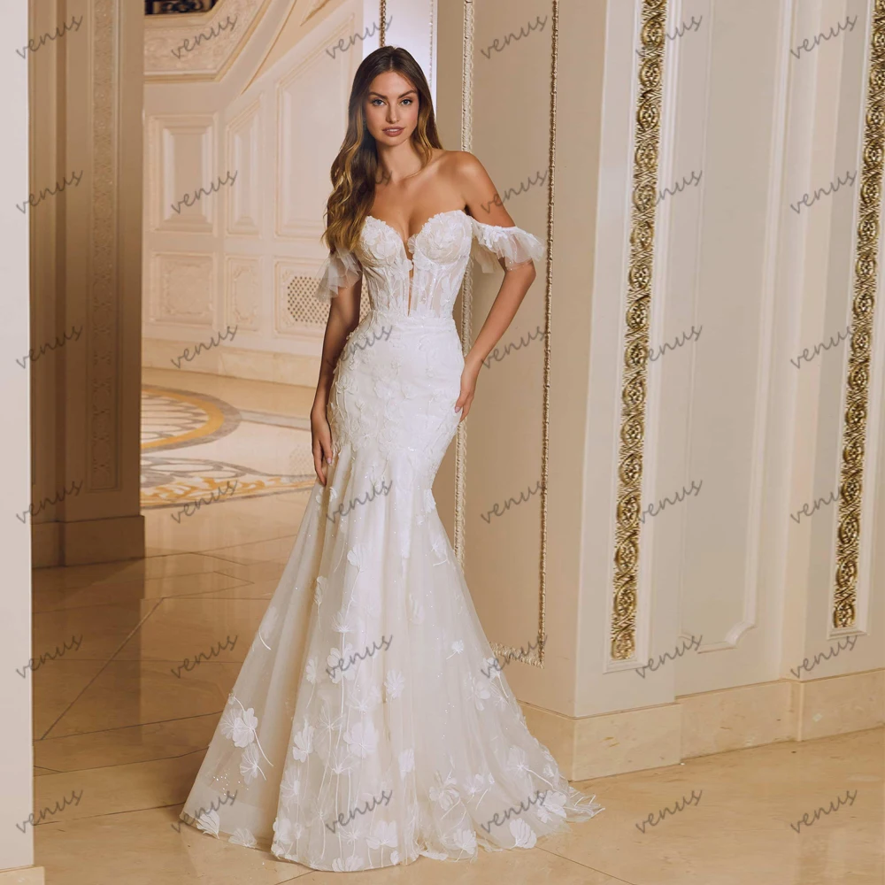 

Gorgeous Wedding Dresses Exquisite Bridal Gowns Lace Appliques Off The Shoulder Robes Sweep Train Luxury Vestidos De Novia 2024